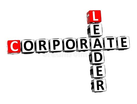 3d Rendering Crossword Leader Corporate Word Over White Background