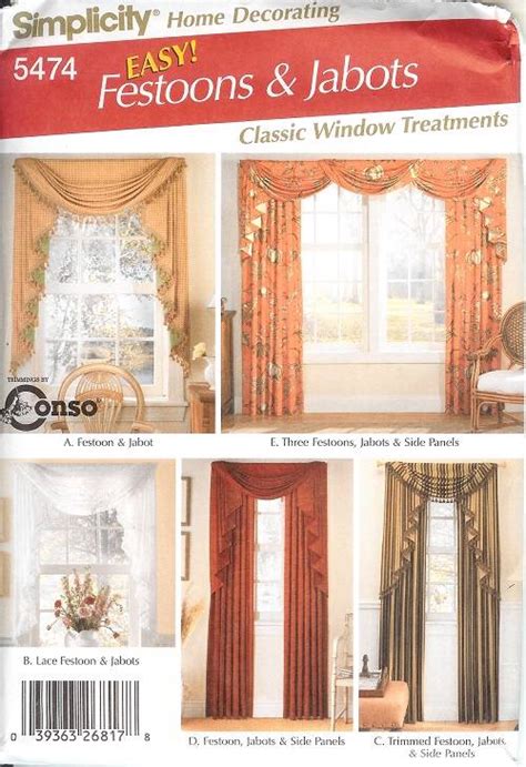 Simplicity Window Treatment Covering Curtains Drapes Home Decor Sewing