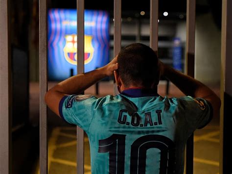 barcelona fans protest after lionel messi tells club he wants to leave the independent the