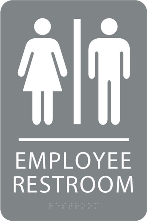 Employee Restroom Ada Sign With Braille