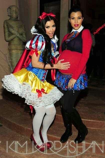 kim and kourtney kardashian dressed in snow white cosplay kim kardashian sisters kendall