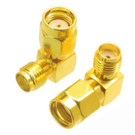 10pcs Rp Sma Male To Sma Female Jack Right Angle 90 Degree Gold Plating Coaxial Connector