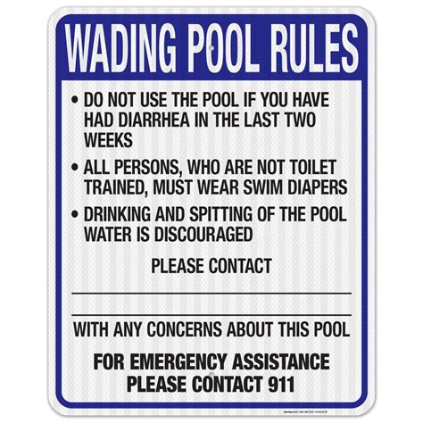Oregon Wading Pool Rules Sign, Complies With State Of Oregon Pool