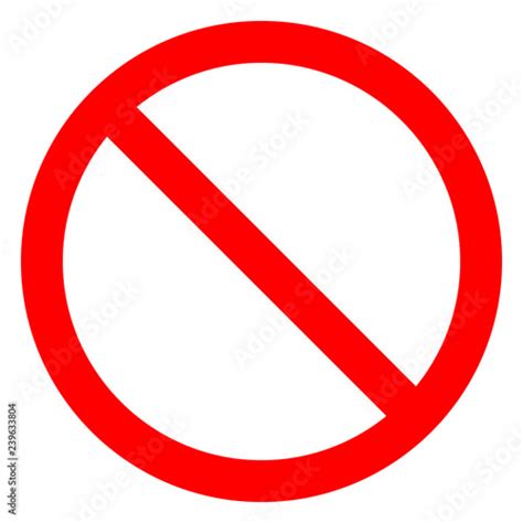 No Sign Red Thin Simple Isolated Vector Buy This Stock Vector