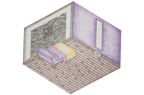 Line drawing of the interior of bedroom isometric view royalty. 1069951885: Isometric Bedroom Drawing