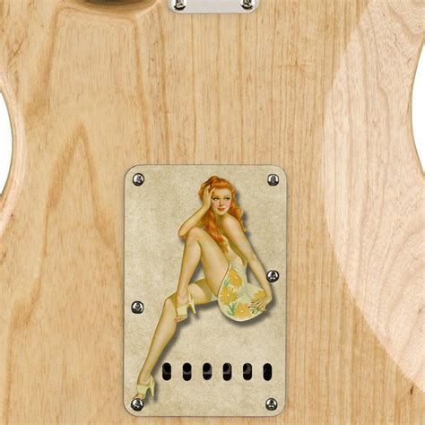 Stratocaster Vintage Pinup Backplate Tremolo Cover 136