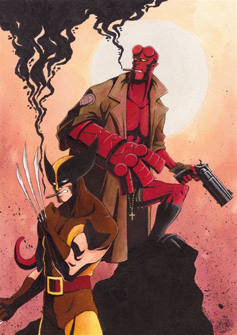 Hellboy And Wolverine By Jackpot 84 On Deviantart