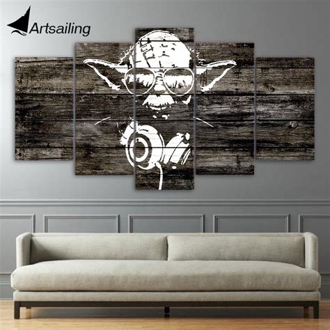 Welcome to star home, where beautiful designs, high quality craftsmanship & an unsurpassed commitment to customer service. 5 Pieces Canvas Paintings Printed Yoda Star Wars Wall Art ...