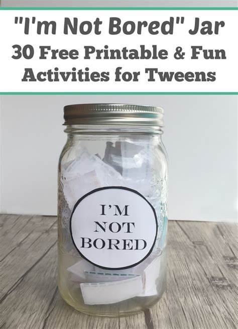 Maybe you would like to learn more about one of these? I'm Bored Activities for Tweens - Free Printable