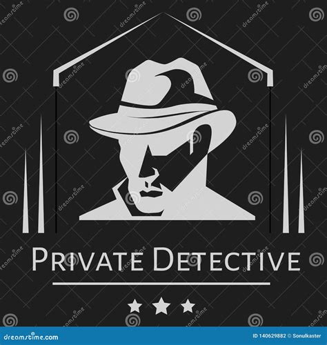 Private Detective Logo Of Vector Man In Hat For Investigation Service