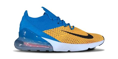 Nike Air Max 270 Flyknit Blue And Yellow Hypebeast