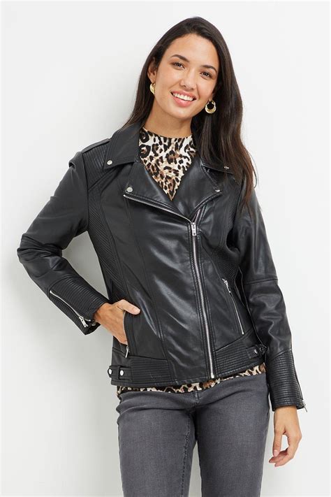 wallis black faux leather biker jacket debenhams