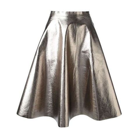Msgm Silver Metallic Skirt Metallic Skirt Fashion Silver Skirt Metallic