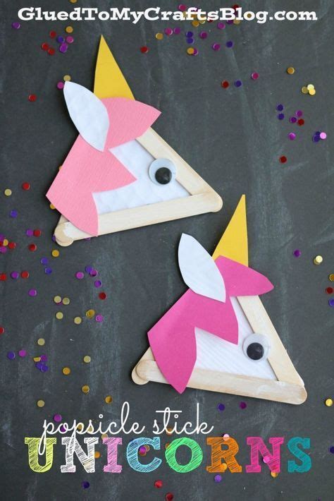 Popsicle Stick Unicorns Kid Craft From Glued To My Crafts Blog Kids