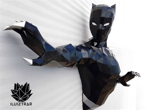 Inspiração Papercraft 3d Black Panther Paper By Iluiztrar Paper
