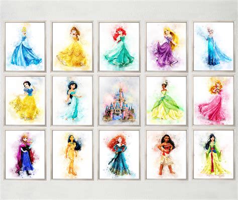 Digital Download Princesses Personalised Digital Artwork Disney