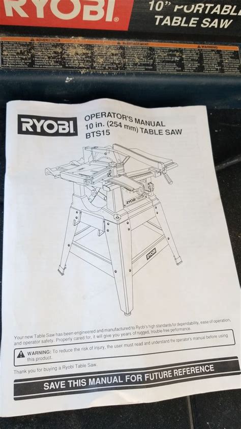 Ryobi Table Saw Bts15 Includes 60 Tooth Carbide Blade And Rolling