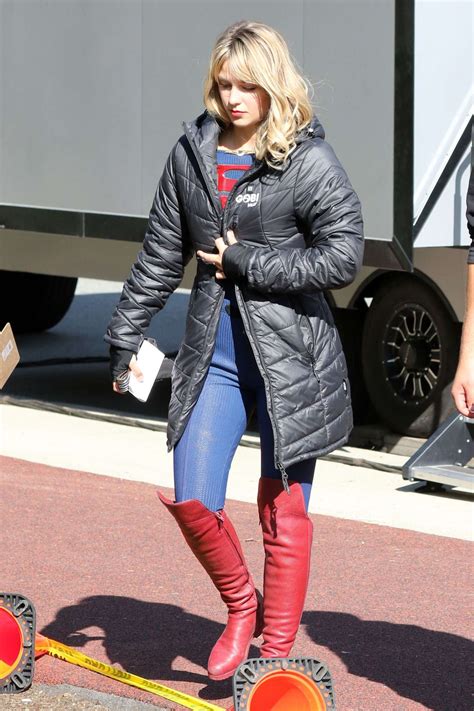 Melissa Benoist On The Set Of Supergirl In Vancouver 03 Gotceleb