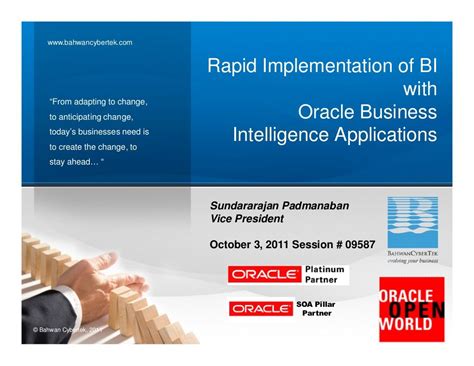 Rapid Implementation Of Bi With Oracle Business Intelligence
