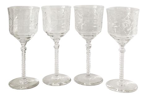 Vintage Cut Glass Cordial Glasses Set Of 4 Chairish