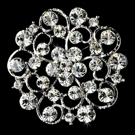 Elegance By Carbonneau Brooch 58 As Clear Brooch 58 Antique Silver