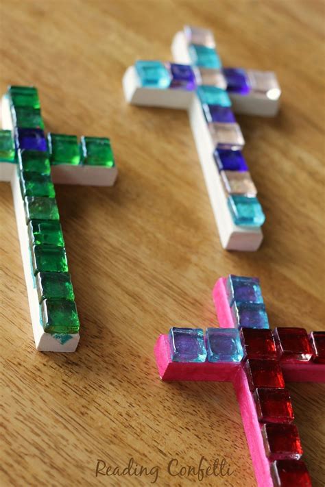 Easy Mosaic Cross Craft Cross Crafts Childrens Church Crafts