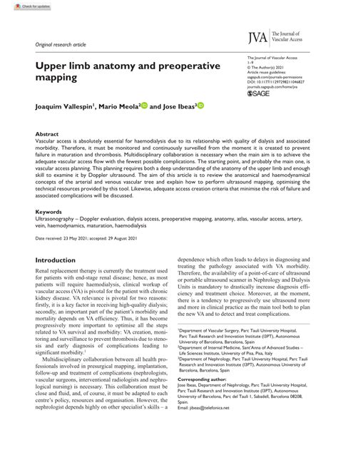 Pdf Upper Limb Anatomy And Preoperative Mapping