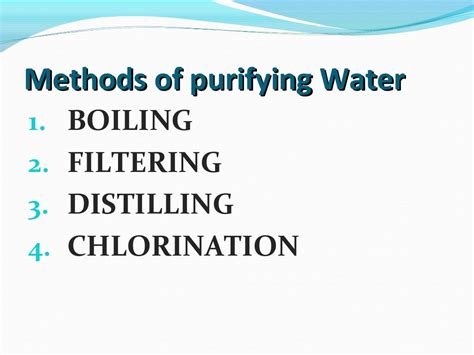 Water Purification Methods