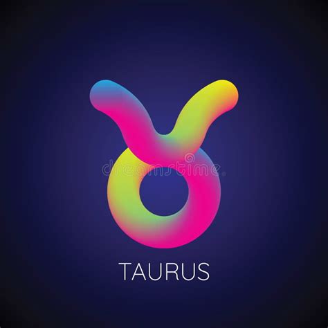 Taurus Zodiac Sign Blending Color Vector Stock Vector Illustration Of