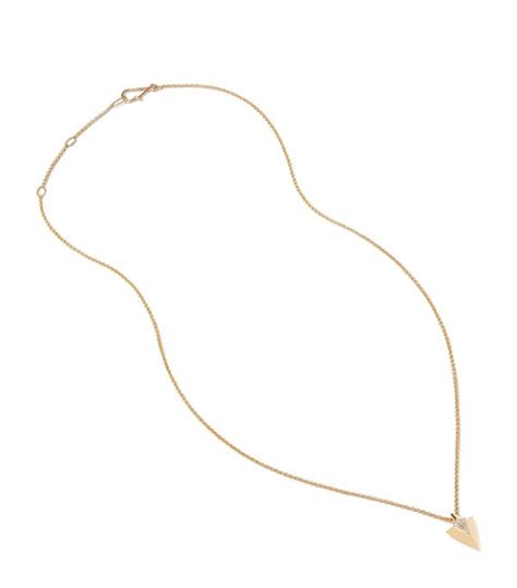 Annoushka Yellow Gold And Diamond Deco Arrow Necklace Harrods US