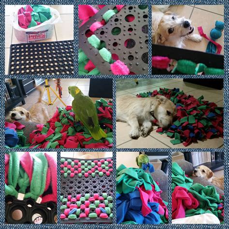 Double knot the strips along the entire edge of your mat. making a snuffle mat | Diy dog toys, Diy dog stuff, Dog ...