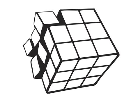 El Cubo De Rubik En Desintegración Dibujos Para Colorear Geometric Shapes
