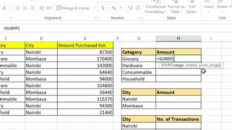 Using Sumif And Countif In Ms Excel Youtube