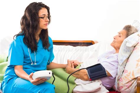 Nurse Caring For Elder Patients Stock Photo Image Of Doctor Cancer