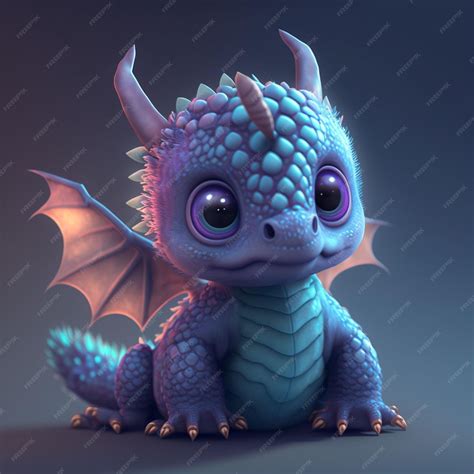 Premium Photo Cute Baby Dragon Illustration