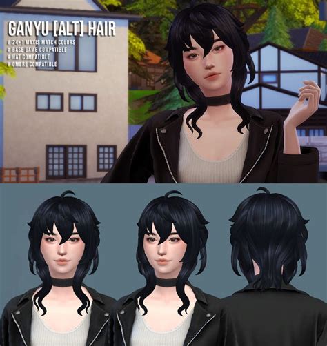 Ganyu Alt Hair Megukiru Sims 4 Anime Sims Hair Sims 4 Characters