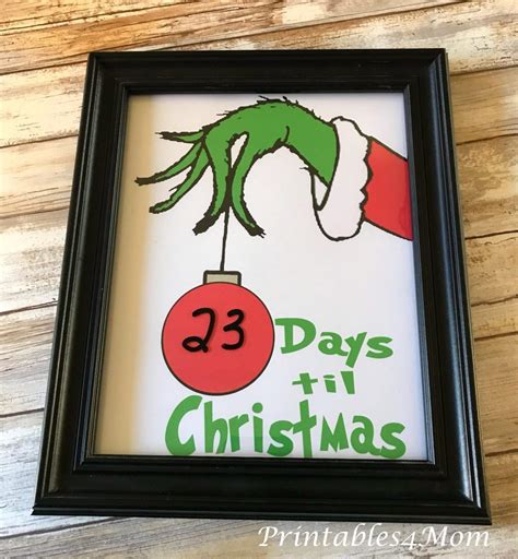 Download Free Grinch Hand Christmas Countdown Printable ...