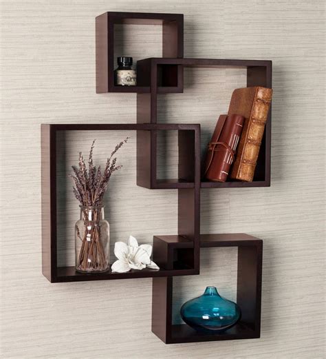 Maybe you would like to learn more about one of these? Buy Engineered Wood Intersecting Wall Shelf in Brown Colour by Driftingwood Online - Modern Wall ...