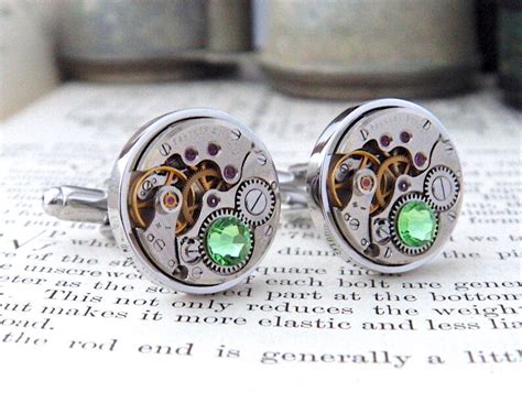 Steampunk Cufflinks With Vintage Watch Mechanisms And Light Etsy