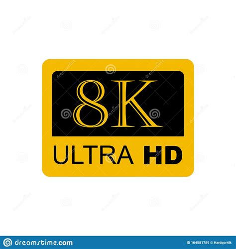 8k Ultra Hd Logo 8k High Definition Vector Illustration Eps10 Stock