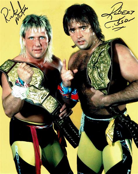 rock n roll express robert gibson and ricky morton pose 4 signed photo c the wrestling universe