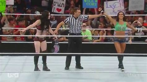 Wwe Raw Aj Lee And Paige Vs Natalya And Rosa Mendes September 82014 Youtube