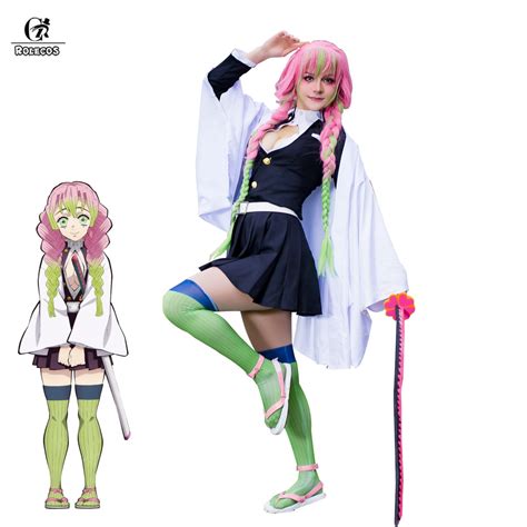 Rolecos Kimetsu No Yaiba Kanroji Mitsuri Cosplay Costume Anime Demon