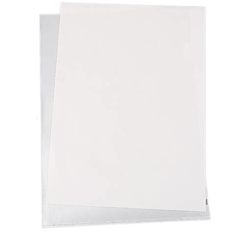 40pcs L Type Plastic Folder 18c Transparent Clear Document Folder For