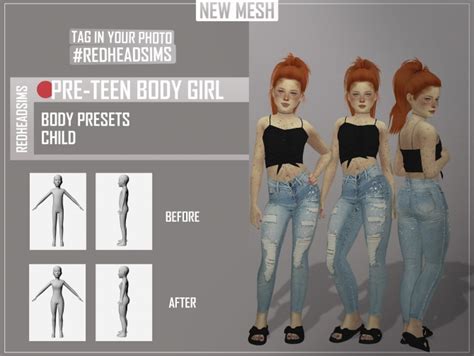 And so i made my own. PRE-TEEN BODY PRESETS at REDHEADSIMS » Sims 4 Updates
