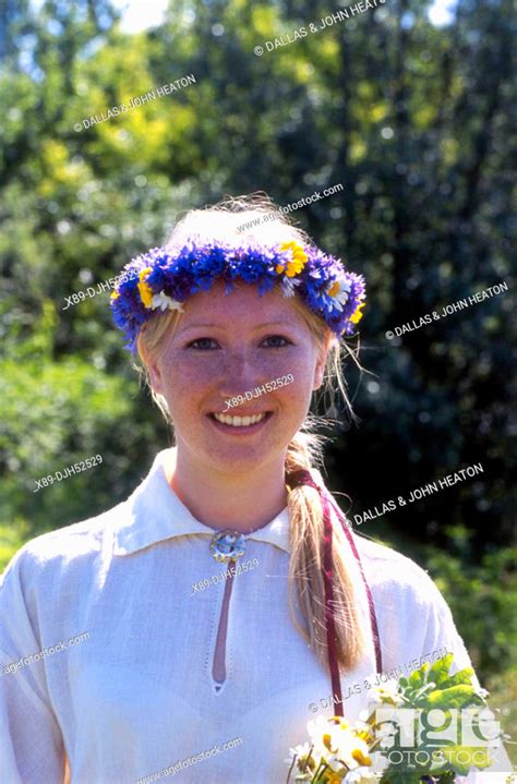 Latvian Girl In Traditional Folk Costumes National Festival Parade