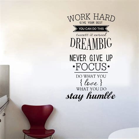 Work Hard Dream Big Inspirational Wall Sticker Quote Walling Shop