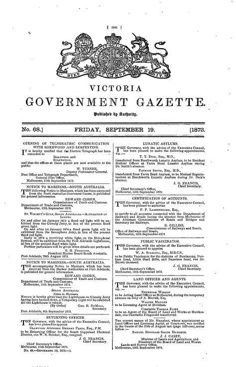 Victoria Government Gazette Online Archive 1873 P1643