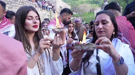 iraq hundreds of worshippers celebrate yazidi new year at lalish temple in duhok video ruptly