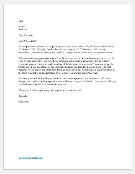 Invitation to tender letter sample letter and editable examples. Tender Cover Letter Templates for Word | Word & Excel ...